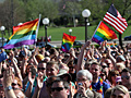 Crowds cheer marriage bill