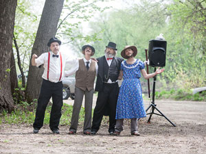 Actors perform