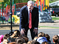 Greeting students
