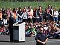 Dayton visits Hobart Elementary
