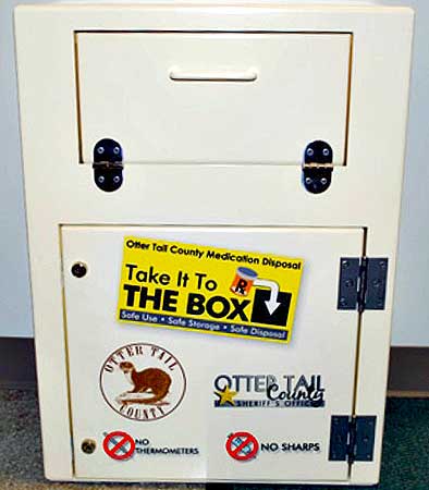 Placing pharmaceutical collection boxes in communities is one way to keep prescription drugs from being flushed or dumped in the garbage.
