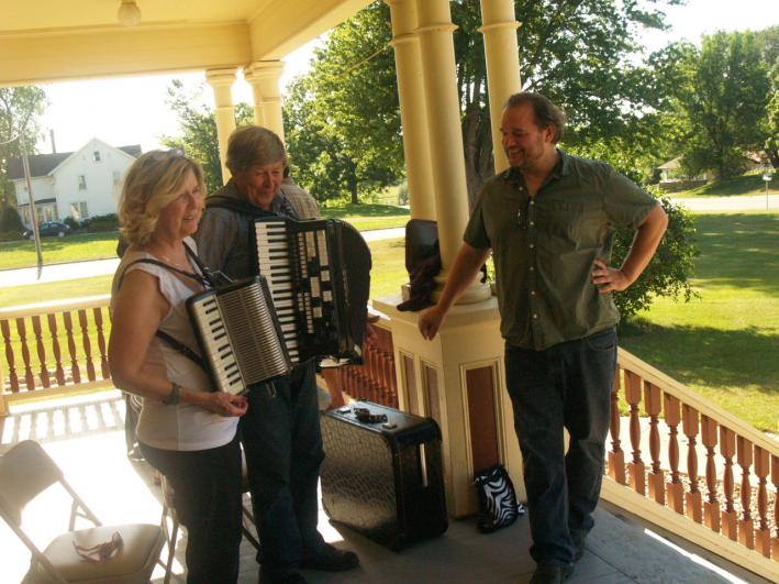 Luverne Seifert talks to musicians during rehearsals at New Ulm's historic Lind House which was one of the stops on last year's tour of Luverne Seifert talks to musicians during rehearsals at New Ulm's historic Lind House which was one of the stops on last year's tour of