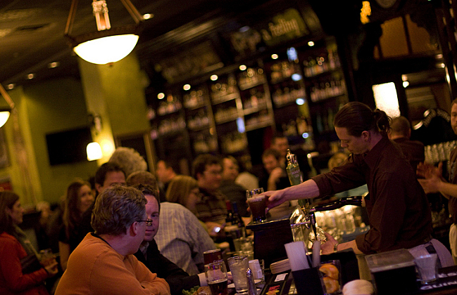 Pouring a proper pint at Kieran's pub in downtown Minneapolis