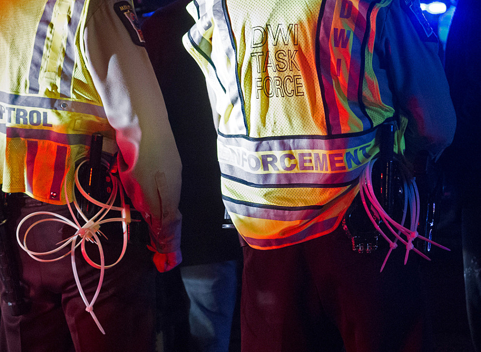 Minnesota State Patrol troopers prepared to make arrests.